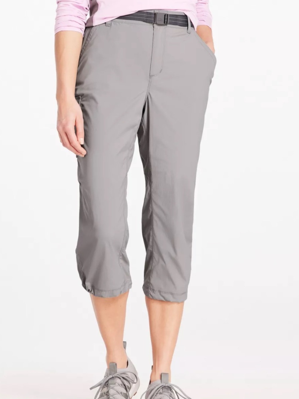 L.L. Bean Gray TropicWear Mid-Rise Hiking Camping Capri Pants Size XL